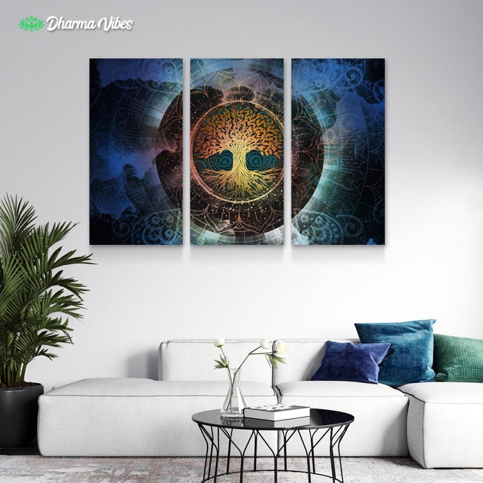Tree of Life Vibrations by McAshe 3-Piece Canvas