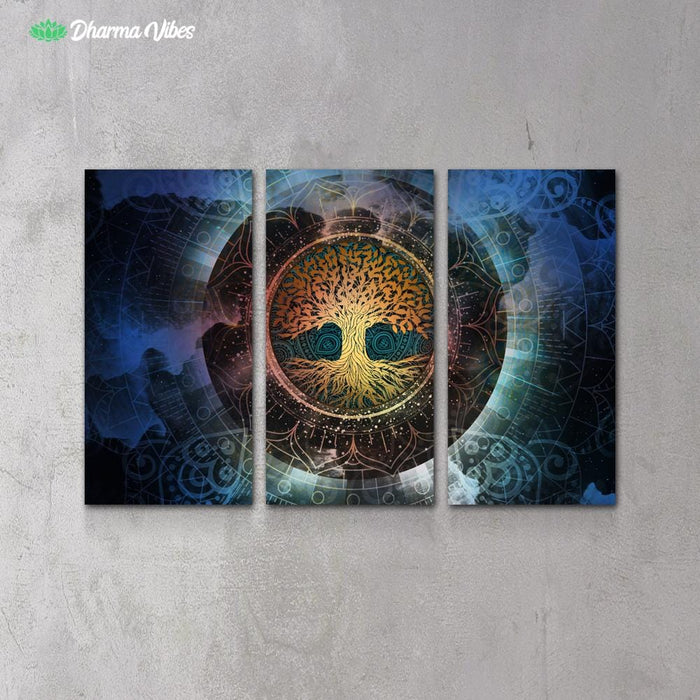 Tree of Life Vibrations by McAshe 3-Piece Canvas