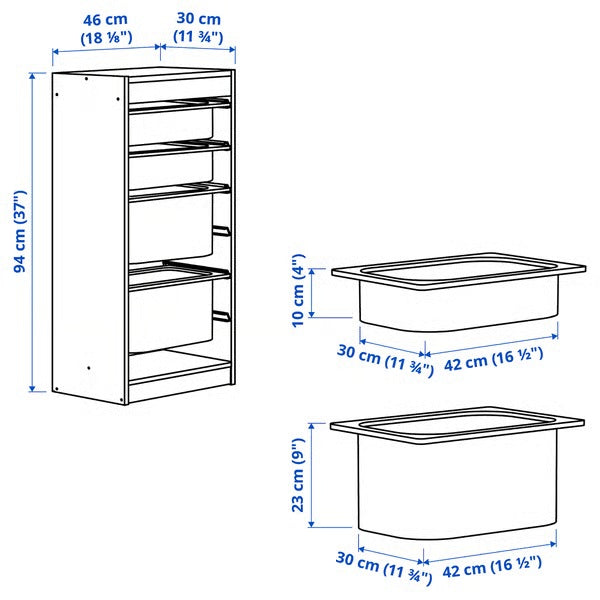 TROFAST Frame, 46x30x94cm, White