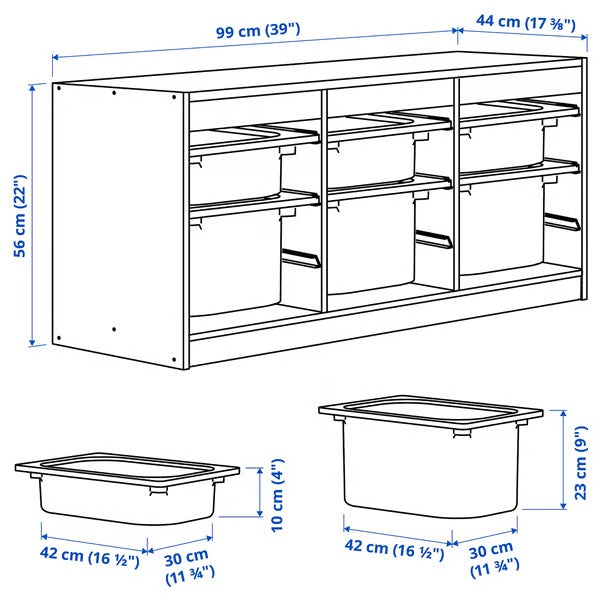 TROFAST Frame, 99x44x56cm, White