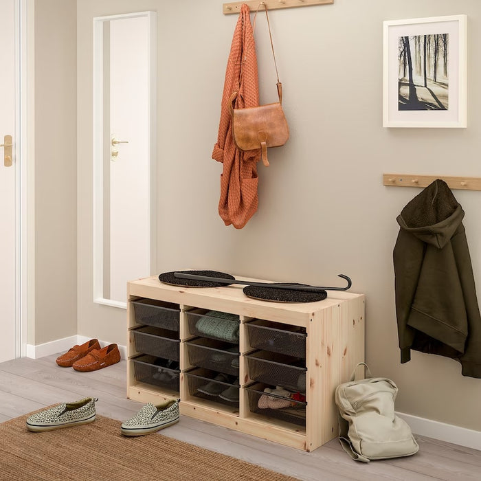 TROFAST Mesh storage box, Dark grey, 42x30x10cm