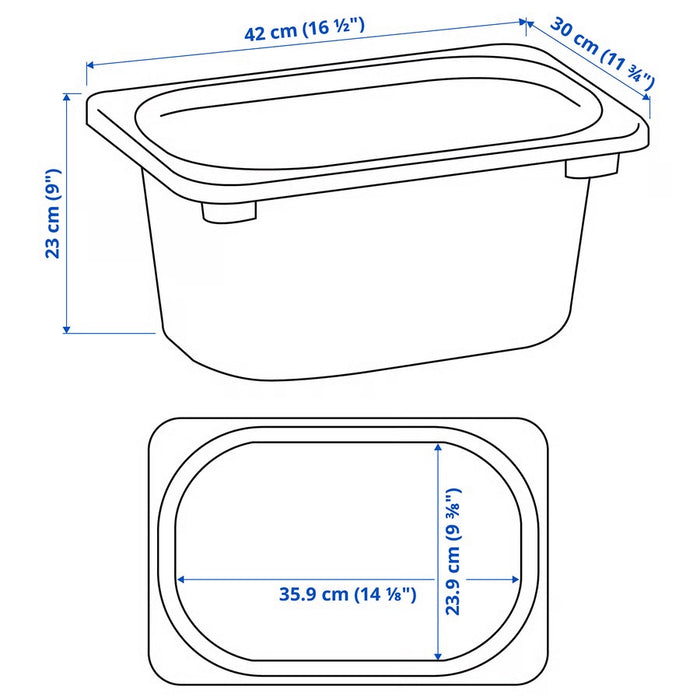 TROFAST Storage box, Light blue, 42x30x23cm