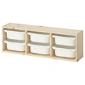 TROFAST Wall storage, 99x21x30cm (6 boxes Combo), Light white stained pine/2025 White