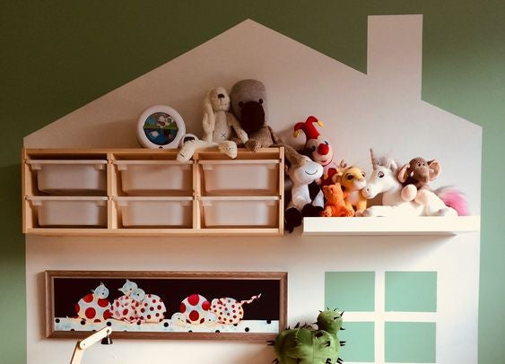 TROFAST Wall storage, 99x21x30cm (6 boxes Combo), Light white stained pine/2025 White