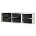 TROFAST Wall storage, 99x21x30cm (6 boxes combo), White/black
