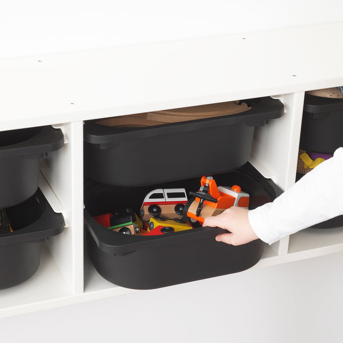 TROFAST Wall storage, 99x21x30cm (6 boxes combo), White/black