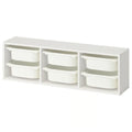 TROFAST Wall storage, 99x21x30cm (6 boxes combo), White/white