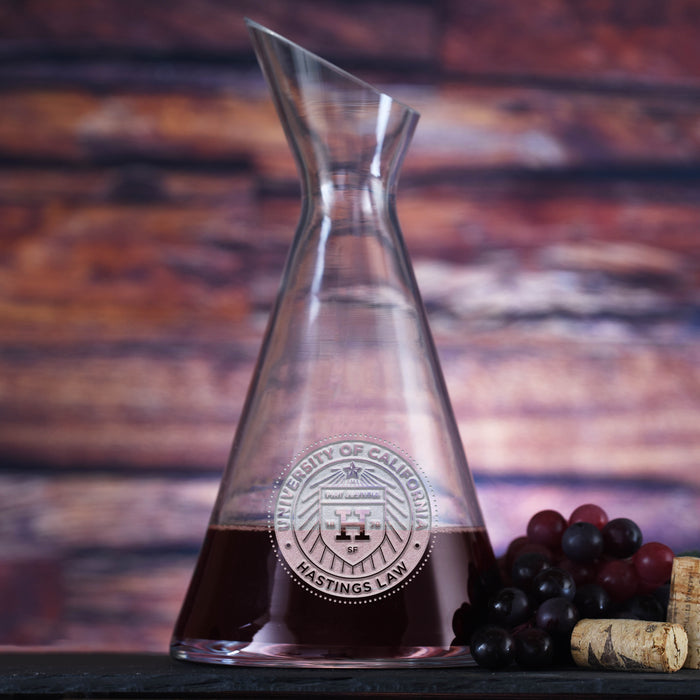 UC Hastings Law Logo, Slant Wine Carafe, Decanter