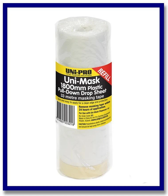 UNi-PRO Uni-Mask Plastic Pull - Down Drop Sheets - 1 Unit - Stone Doctor Australia - Painting Equipment > Protection > Drapes