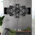 Universal Resonance BW by YantrArt 5-Piece Canvas