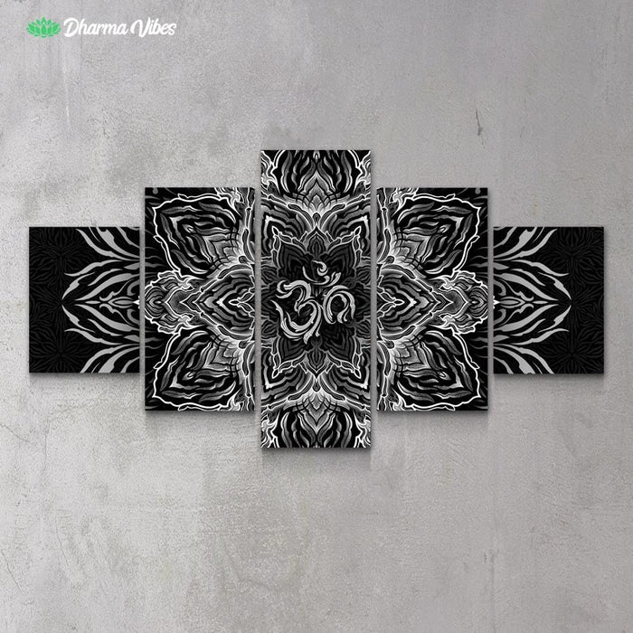Universal Resonance BW by YantrArt 5-Piece Canvas