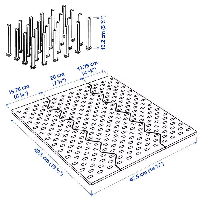 UPPDATERA Pegboard drawer organiser, Anthracite, 47.5x49.5cm