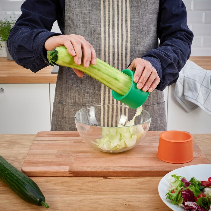 UPPFYLLD Vegetable slicer, set of 2, Bright orange/bright green