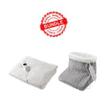 Heated pillow and foot massager set with 'Bundle' label - Buy Now Cream Luxury Heated Throw + Foot Warmer