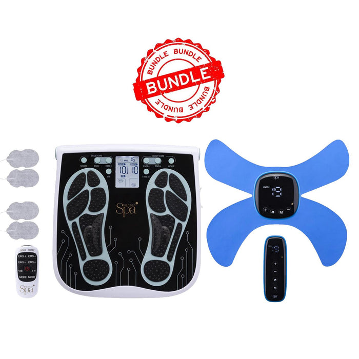 Electromagnetic therapy device with digital display and remote control, - Buy Now Foot & Legs EMS Machine + EMS & Heat Massager