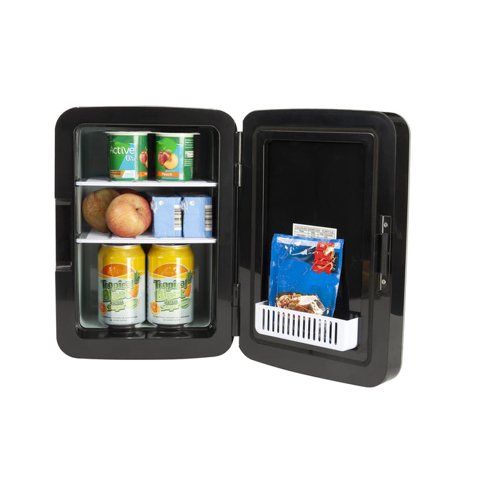 Small black refrigerator with open door  - Buy Now  Ice Cream & Dessert Maker + Black 10L Mini Fridge