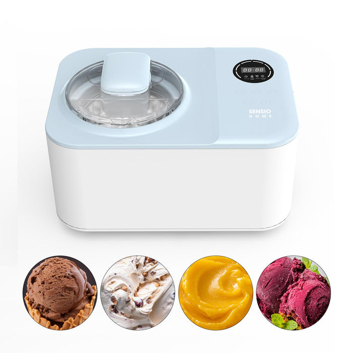 Ice cream maker with four sample ice cream- Buy Now Icy Treats Ice Cream & Dessert Maker + Chocolate Fountain Fondue Set with Serving Tray