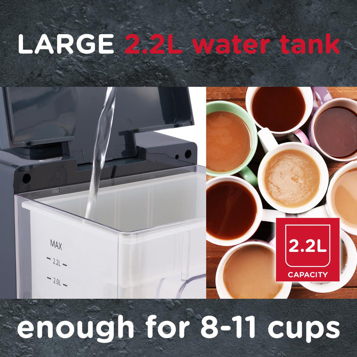 Coffee maker with large 2.2L water tank and coffee cups on a wooden surface. - Buy Now Deep Fill Sandwich Toaster