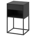 VIKHAMMER bedside table, 40x39cm, Black