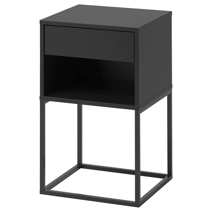 VIKHAMMER bedside table, 40x39cm, Black