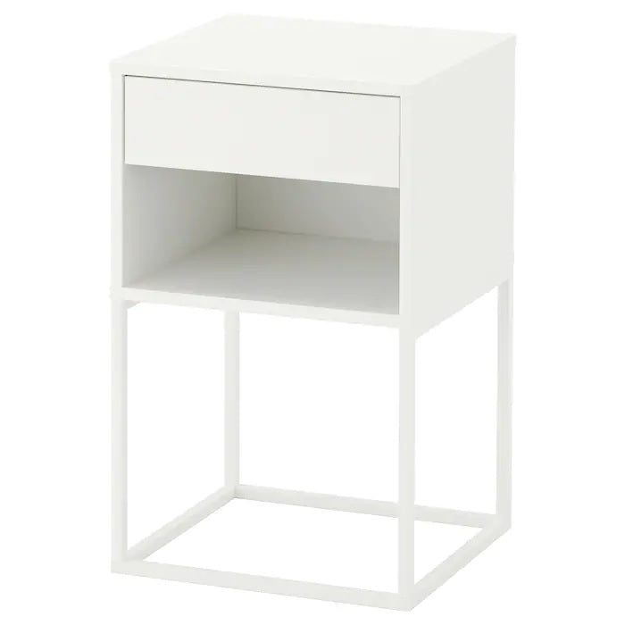 VIKHAMMER bedside table, 40x39cm, White
