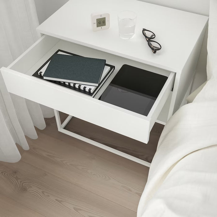 VIKHAMMER Bedside table, White, 60x39cm
