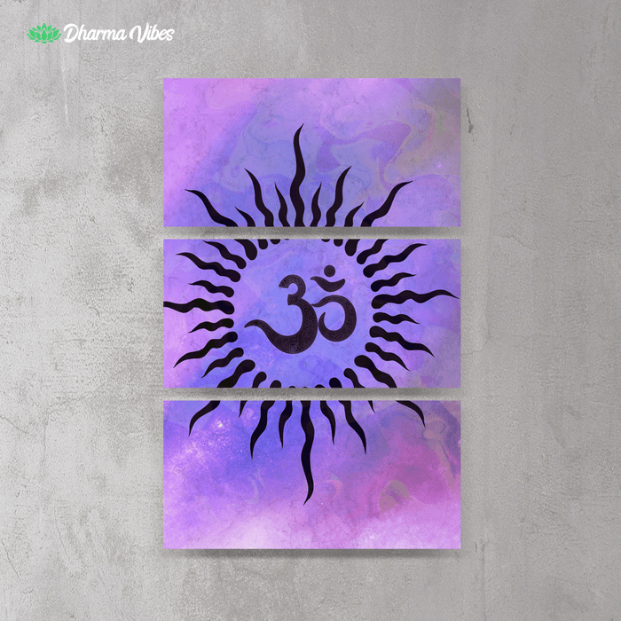 Violet Om Rays by McAshe 3-Piece Canvas Art