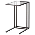 VITTSJO Laptop table, 35x65cm, Black-brown/glass