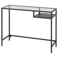 VITTSJO Laptop table, Black-brown/glass, 100x36cm