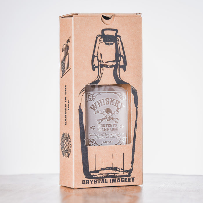 Whiskey "Contents Flammable" Flask, Cool Gift for Him or Her