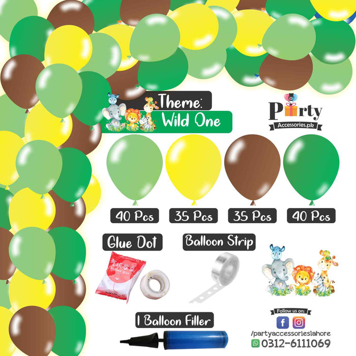 Wild One Theme Birthday Party Arch Balloons Garland Kit of 150 Balloons for Decoration