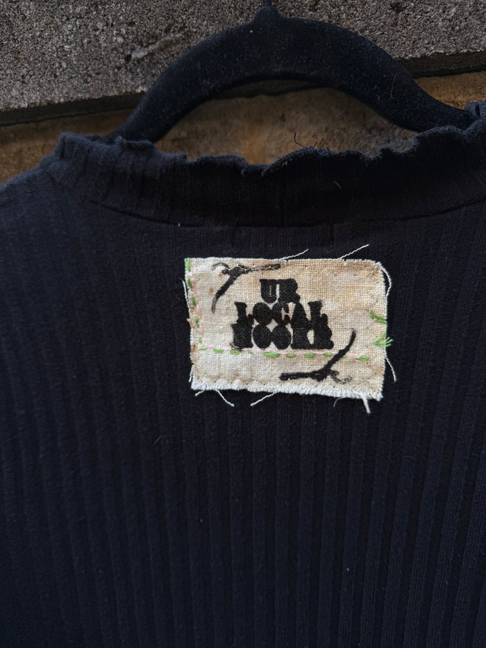 Windmill Patchwork - Black Mockneck shirt