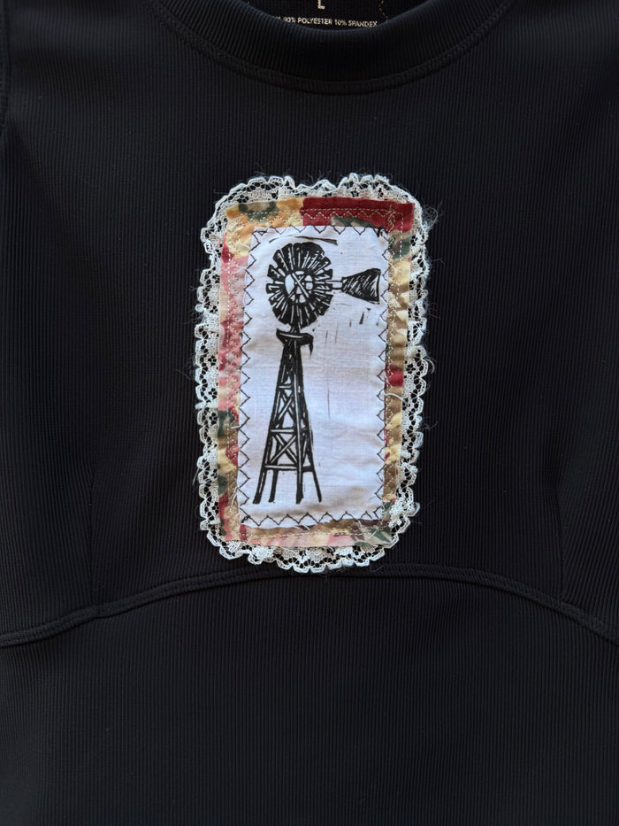 Windmill Patchwork - Black Tank Top