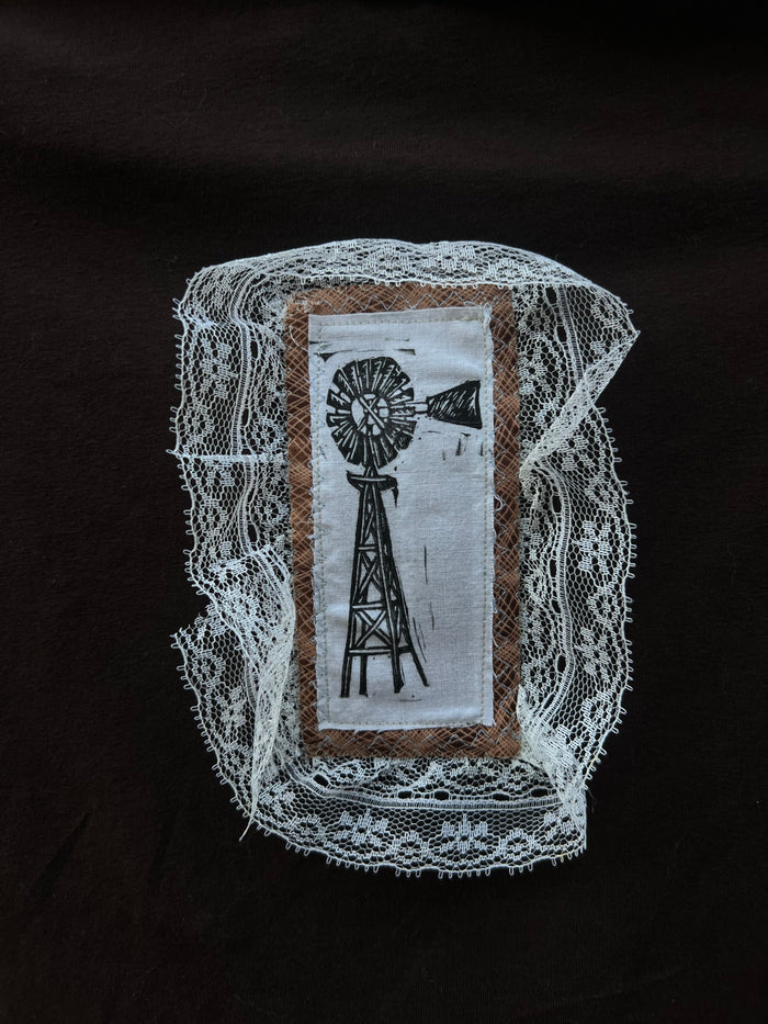 Windmill Patchwork - Brown Baby Tee