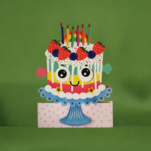Wobbly Cake Birthday Greeting Card
