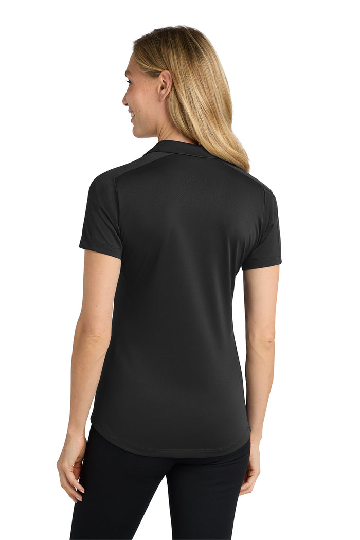 Womens Diamond Jacquard Polo, Black | New Millennium