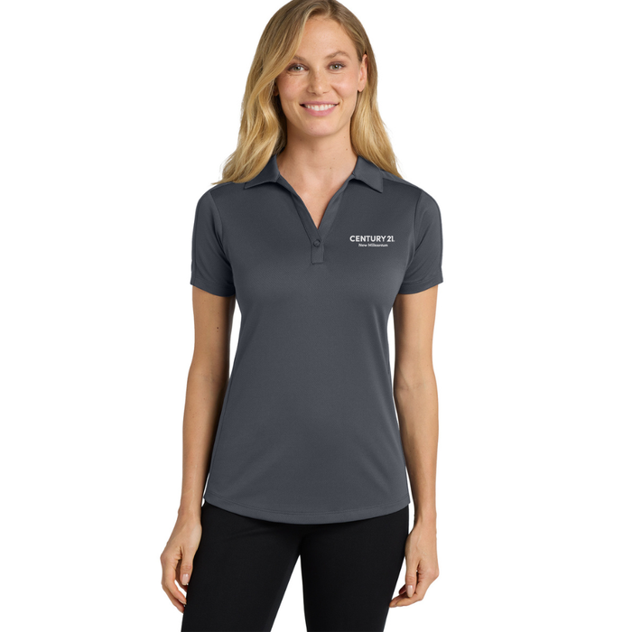 Womens Diamond Jacquard Polo, Grey | New Millennium