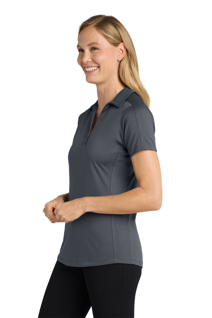 Womens Diamond Jacquard Polo, Grey | New Millennium