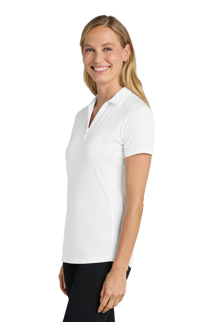 Womens Diamond Jacquard Polo, White | New Millennium