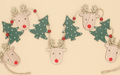 Green reindeer garland with repeating reindeer silhouettes on twine festive Christmas decoration