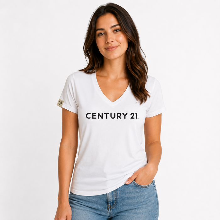 WORDMARK Bevel White Tee with Black Logo