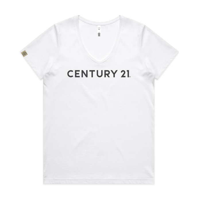 WORDMARK Bevel White Tee with Black Logo