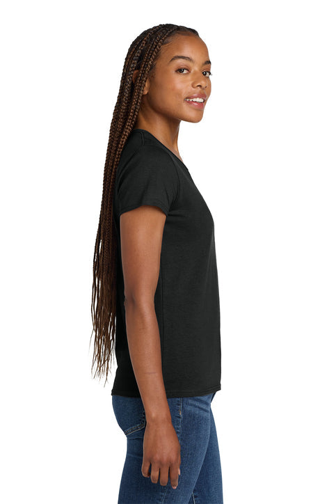 Wordmark V Neck Tee, Black Ladies | New Millennium