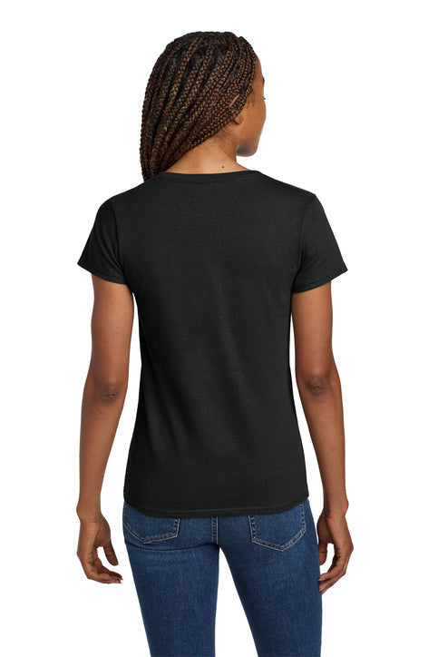 Wordmark V Neck Tee, Black Ladies | New Millennium