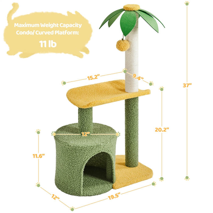 37″ Tall Coconut Palm Cat Tree