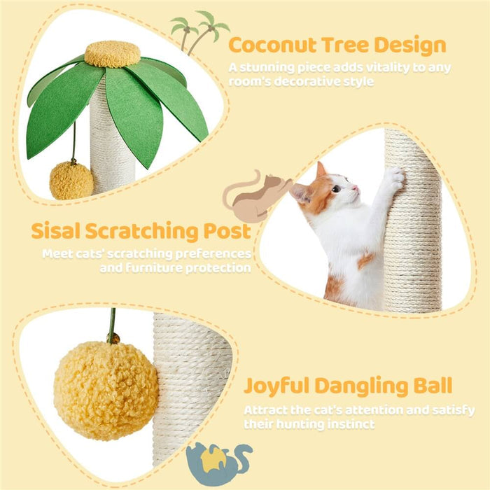 37″ Tall Coconut Palm Cat Tree