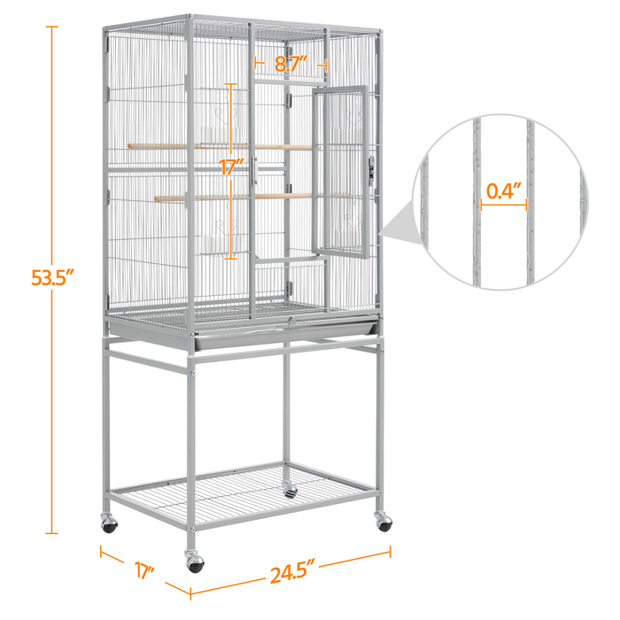 Yaheetech  53.5″H Mobile Large Parrot Cage with Stand