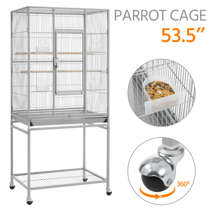 Yaheetech  53.5″H Mobile Large Parrot Cage with Stand