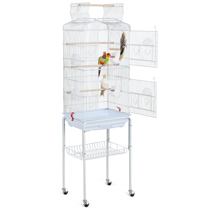 Yaheetech 64’’ H Open Top Metal Large Rolling Parrot/Bird Cage