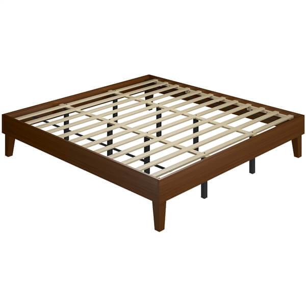 Yaheetech Bed Frame Natural Solid Wood Platform Bed with Wooden Slats Support